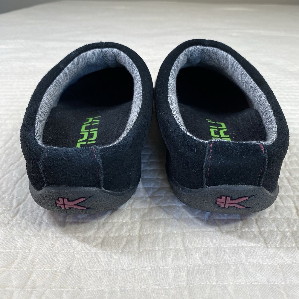 Kuru Womens Draft Black Gray Suede Knit Slip On Clog Mule Slipper Size 7.5 Comfy - Picture 3 of 11